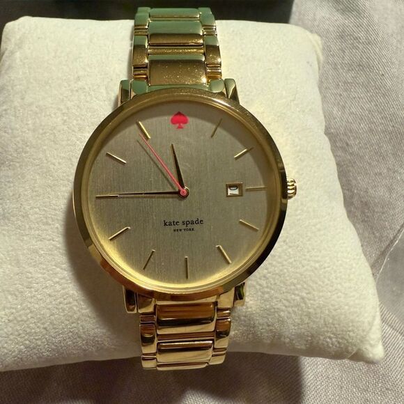 Kate Spade Gold Women's Watch with Gold Dial & Pink Spade - Picture 2 of 9